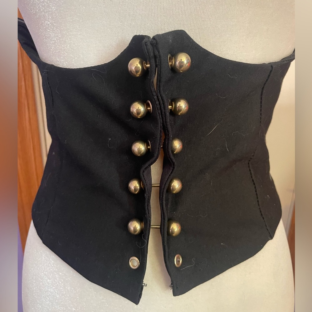 Akira black corset belt with gold accents